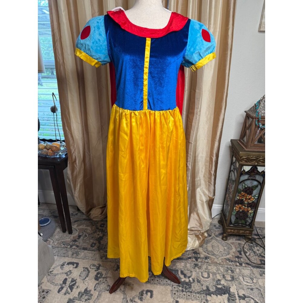 Snow White Princess Costume Dress attached cape velvet bodice kids XL Halloween